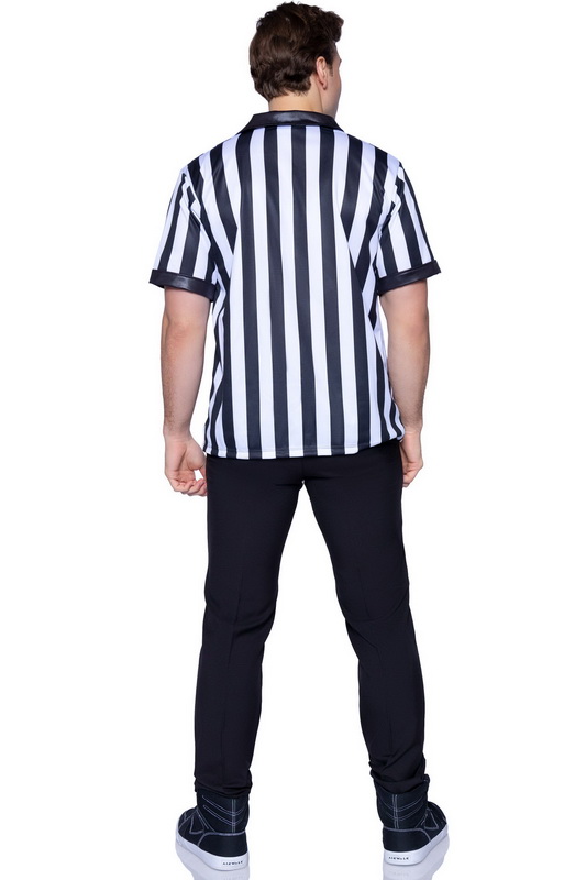 Men's Black & White Referee Costume On Sale image 6