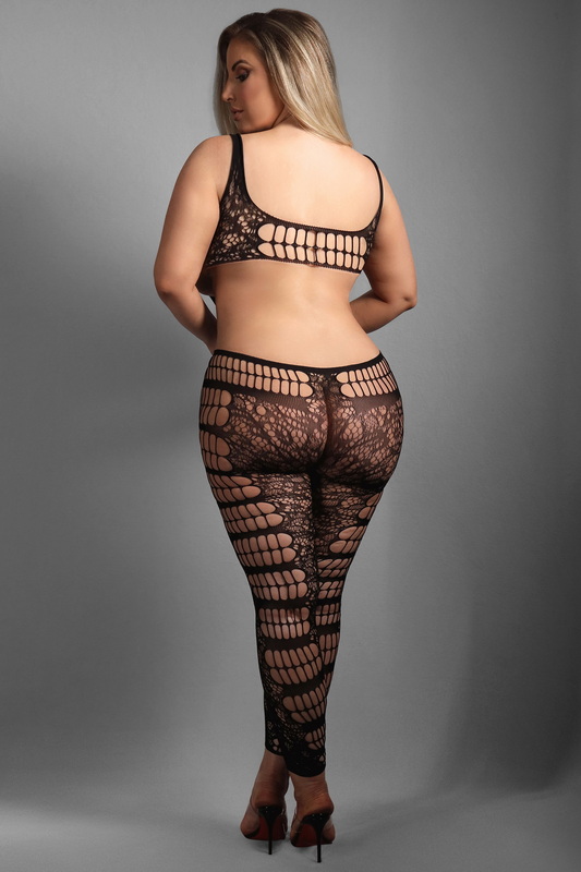 Plus Size Chase The Feeling Black Footless Bodystocking image 1