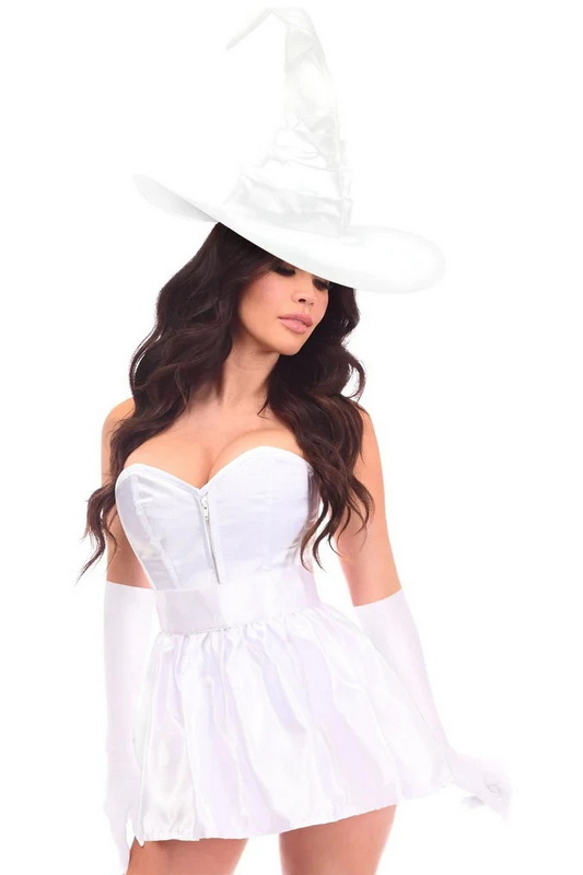 Lavish White Witch Corset Halloween Costume