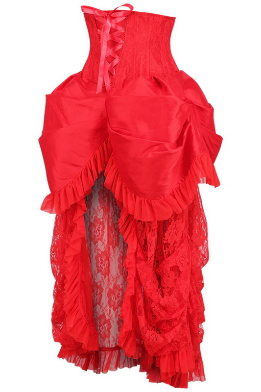 Top Drawer Red Lace Victorian Bustle Underbust Corset Dress image 1
