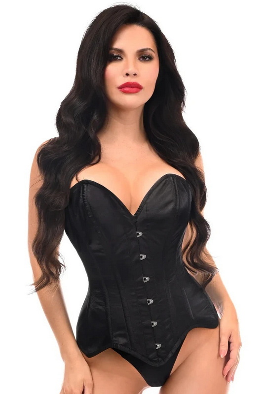 Chenny Satin Overbust Corset With Strap