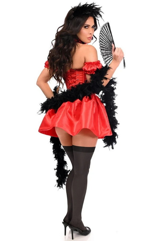 Top Drawer Sexy Saloon Girl Red Corset Halloween Costume image 1