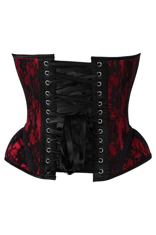 Plus Size Top Drawer Red & Black Lace Underwire Bustier Corset image 2
