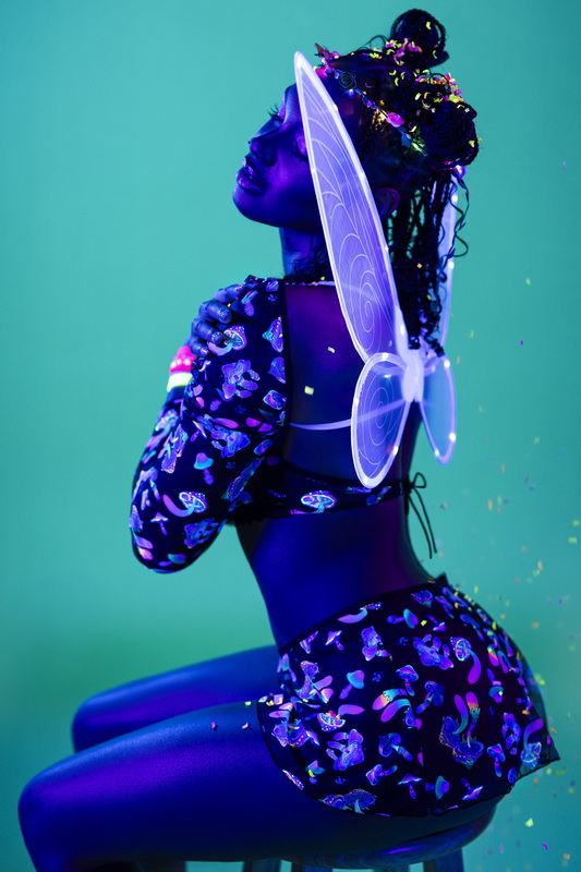 Hazy Dayz Mushroom Print Crop Top Set image 7