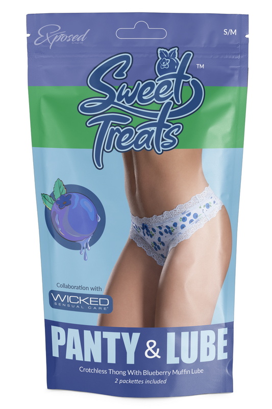 Plus Size Sweet Treats Blueberry Crotchless Thong image 2