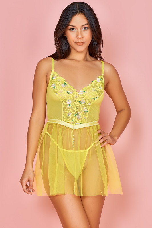 Decorative Clementine Yellow Lingerie Babydoll