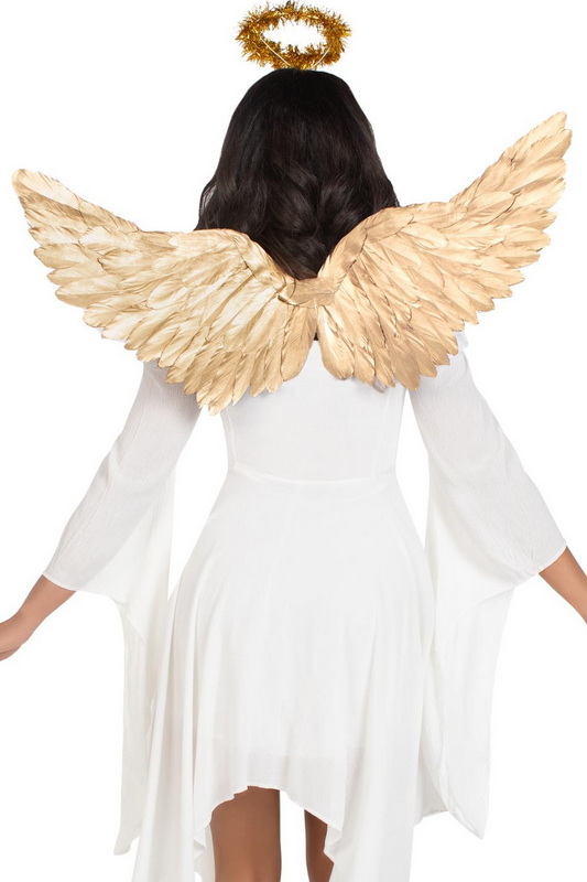 Gold Metallic Angel Wings & Halo
