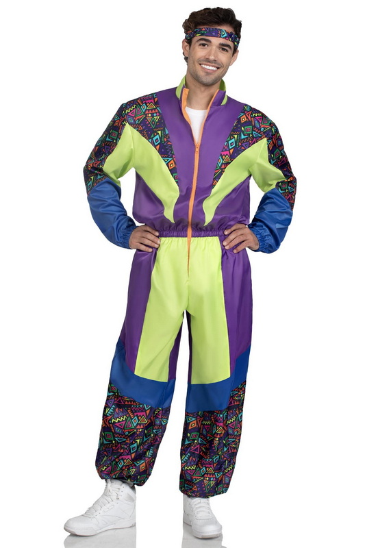 Men's Retro 80s Tracksuit Halloween Costume