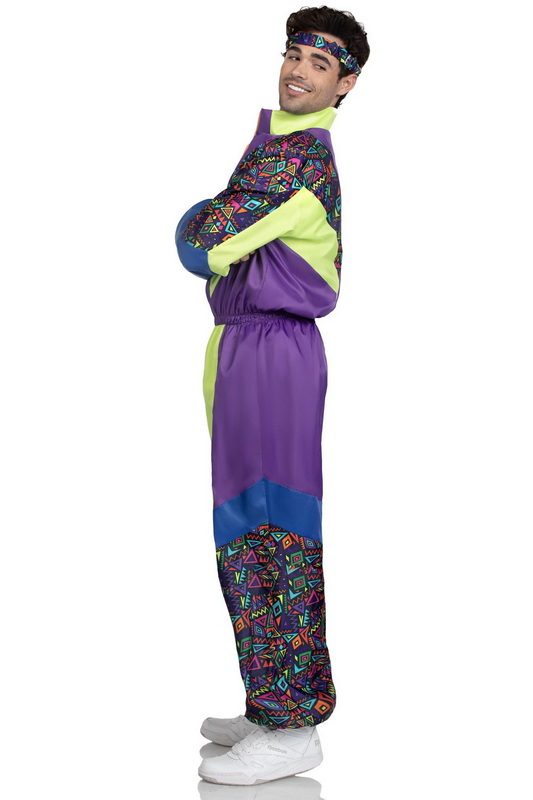 Men's Retro 80s Tracksuit Halloween Costume image 1