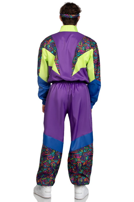 Men's Retro 80s Tracksuit Halloween Costume image 2