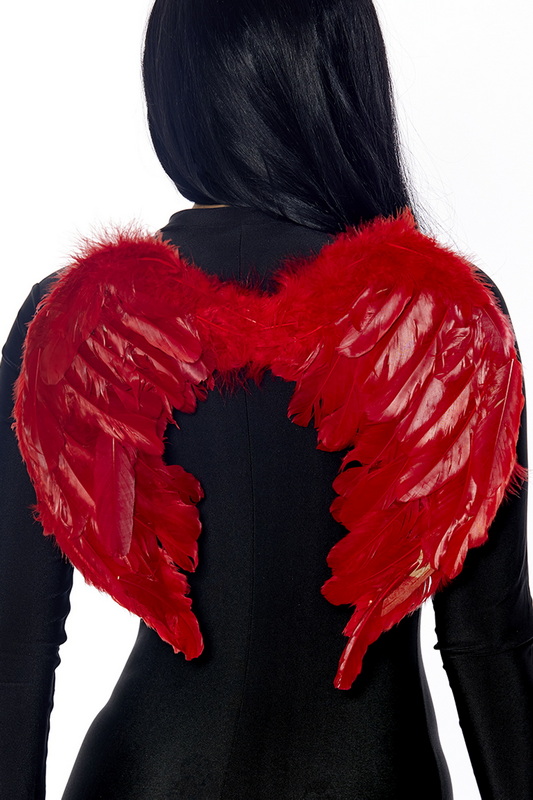 Red Mini Feathered Angel Wings