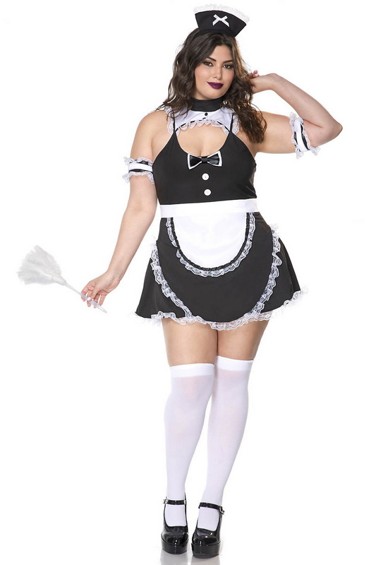 Plus Size Fancy French Maid Halloween Costume image 6