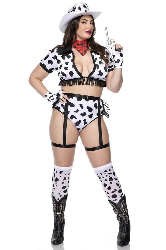 Plus Size Dalamation Cow Girl Halloween Costume image 2