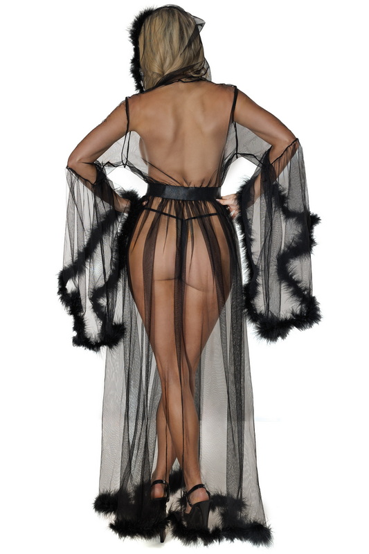 Graceful & Elegant Sheer Black Lingerie Robe image 6