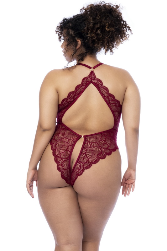 Plus Size Floral Kisses Rosewood Teddy image 1