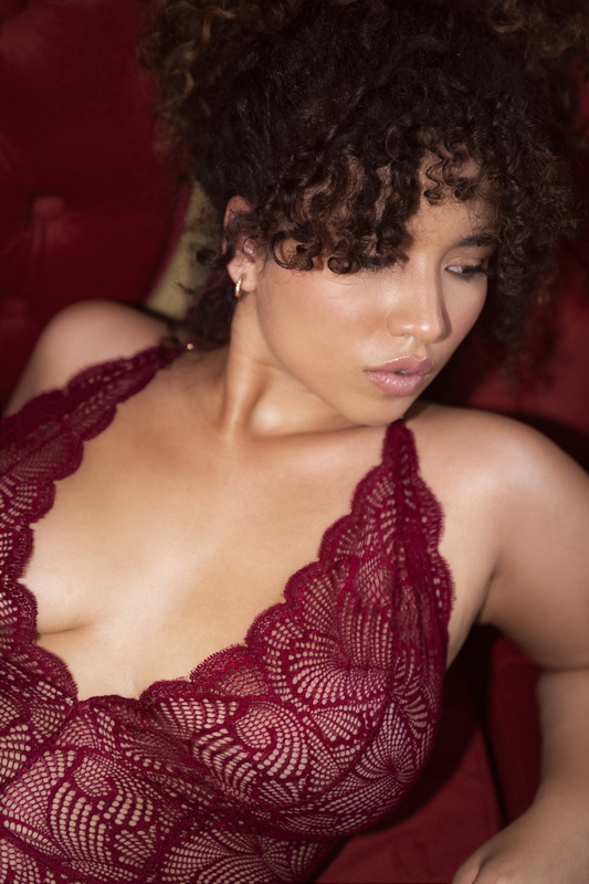 Plus Size Floral Kisses Rosewood Teddy image 2