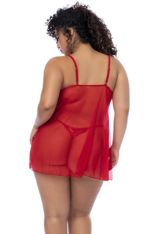 Plus Size Intricate Heavenly Red Babydoll image 1