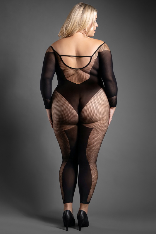 Plus Size Black Premonition Crotchless Bodystocking image 1