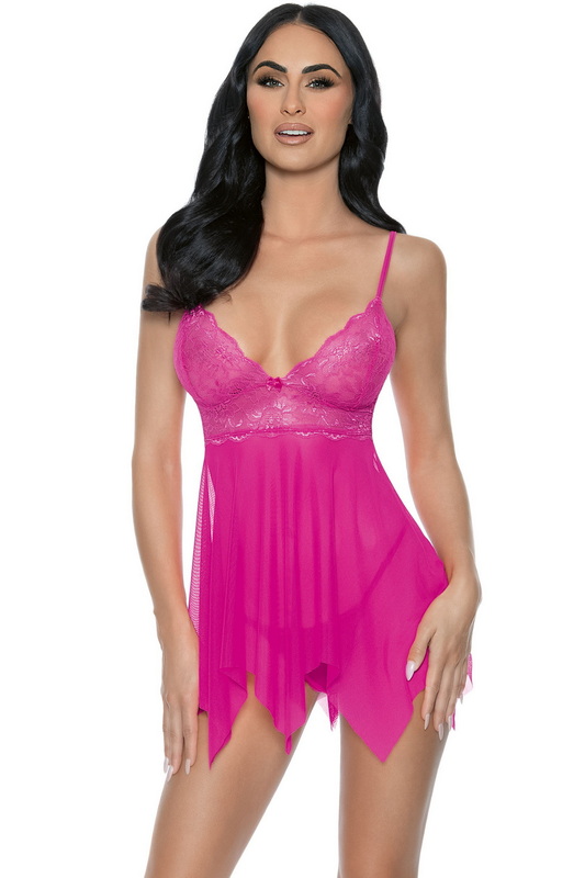 Hot Handkerchief Cut Pink Lingerie Babydoll