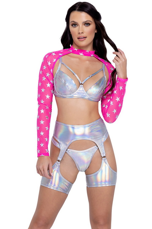 Shine Bright Silver Hologram Bra Blowout Deal image 5