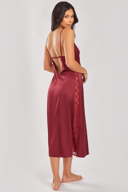 Layla's Long Wine Lingerie Chemise Blowout Deal image 2