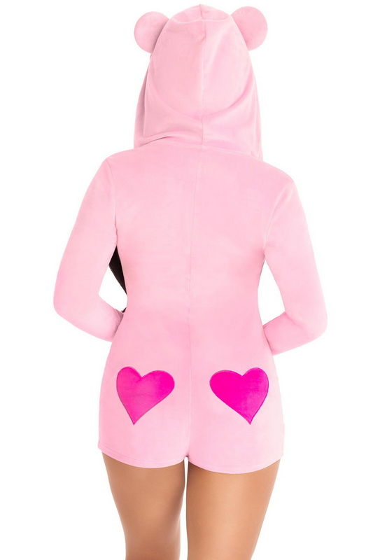 Pink Sweetheart Bear Velvet Romper Costume On Sale image 3