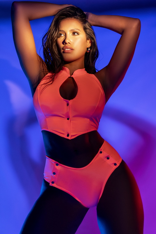 Unapologetic Wet Pink Halter Lingerie Bra Set image 1