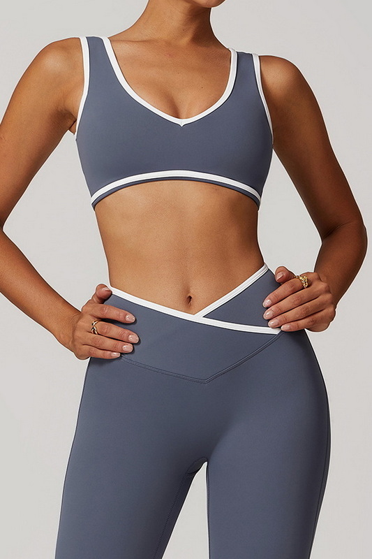 Spice Fit Blue Seamless Sports Bra image 3