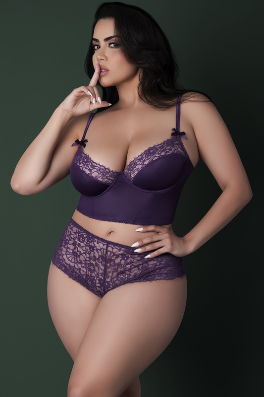 Plus Size Heliotrope Hottie Bustier & Cheeky Short image 2