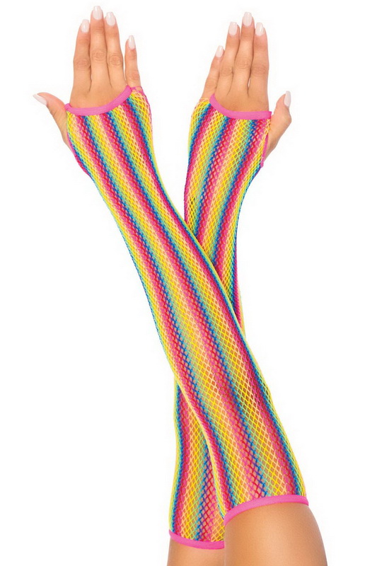 Rainbow Net Arm Warmers Blowout Deal