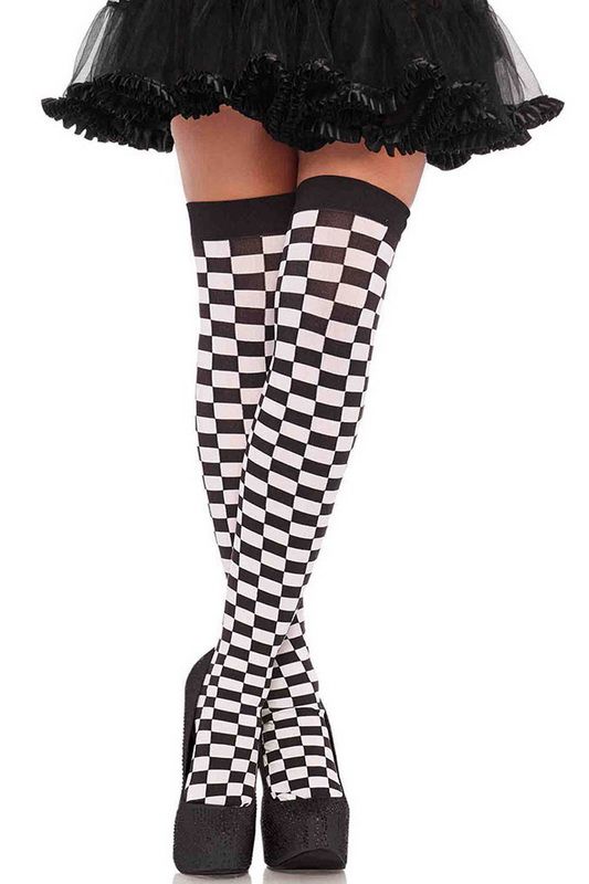 Checkerboard Thigh Highs Blowout Deal