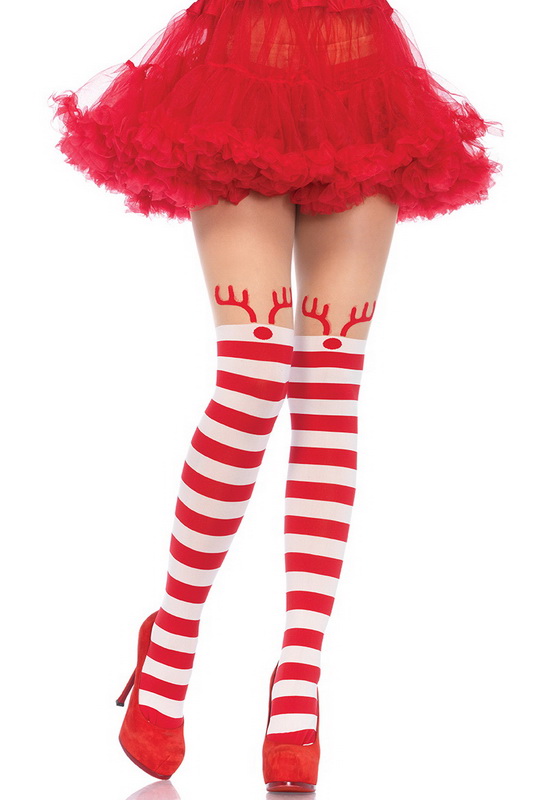Rudolph reindeer Striped Tights Blowout Deal