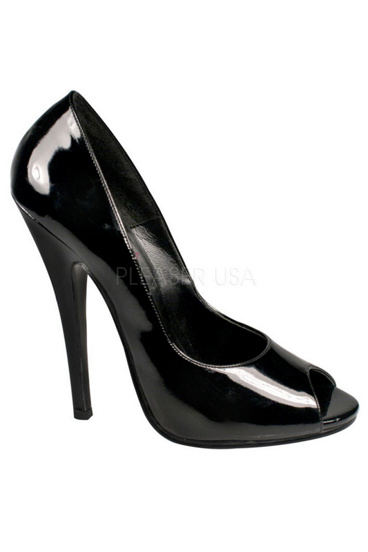 Black Single Sole Pump Patent Heels Blowout Deal