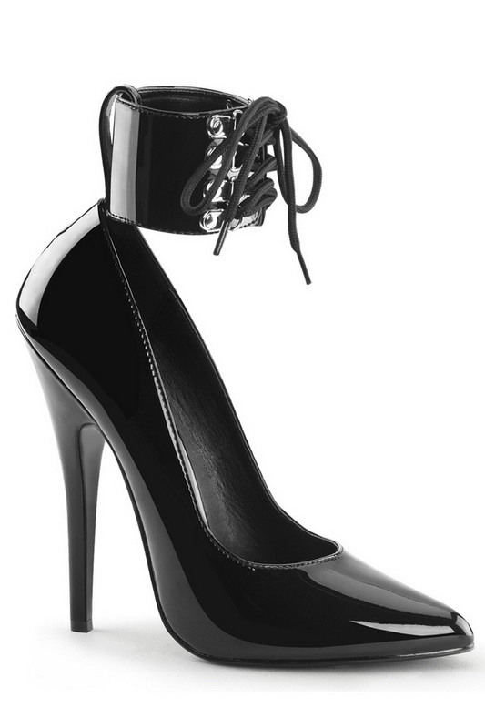 Black Domination Ankle Cuff Pump Blowout Deal