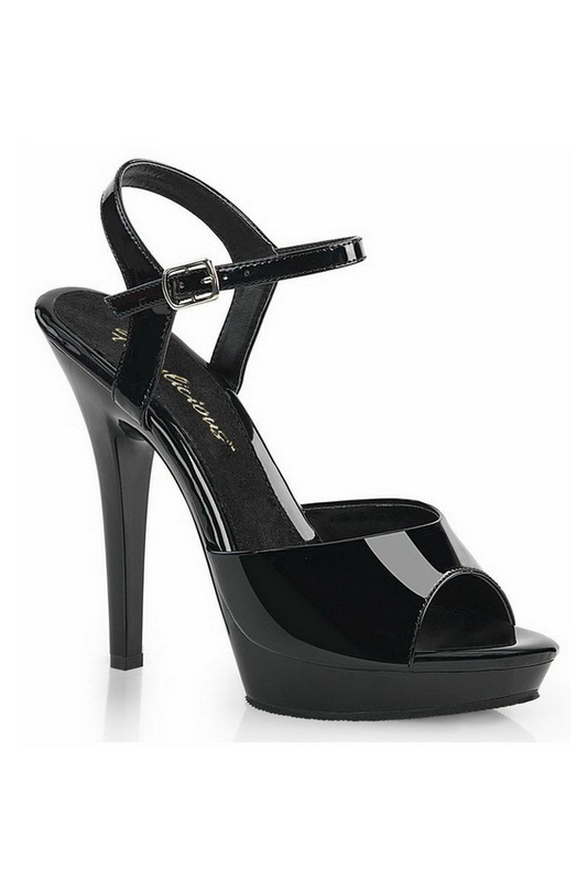 Black Patent Leather Peep Toe Pump Blowout Deal