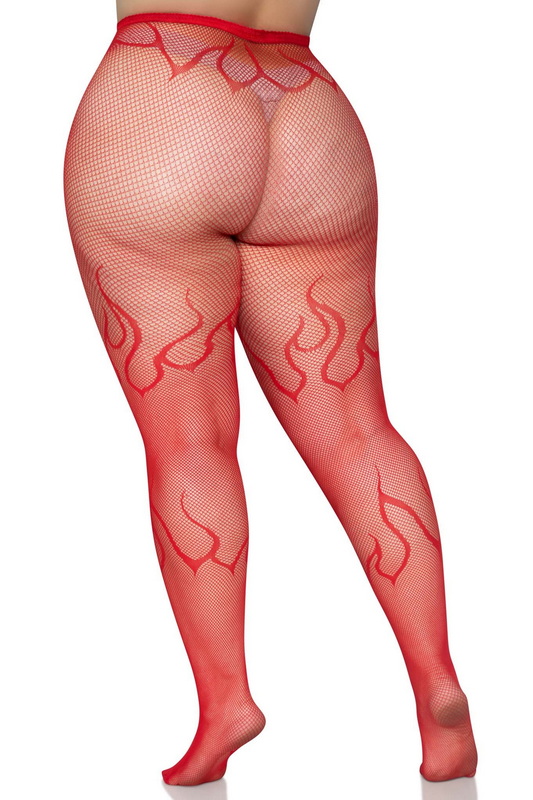 Plus Size Flame Net Tights Blowout Deal image 2