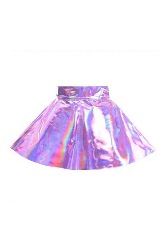 Plus Size Lavender Holo Skater Skirt Blowout Deal