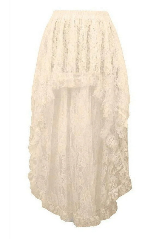 Ivory Lace Hi Low Skirt Blowout Deal