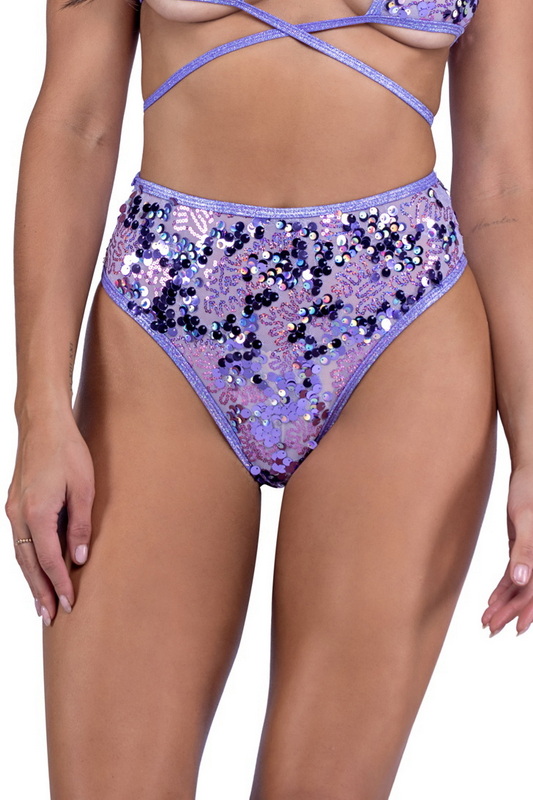 Sexy Sequin Lavender High-Waisted Sequin Bottoms Blowout Deal