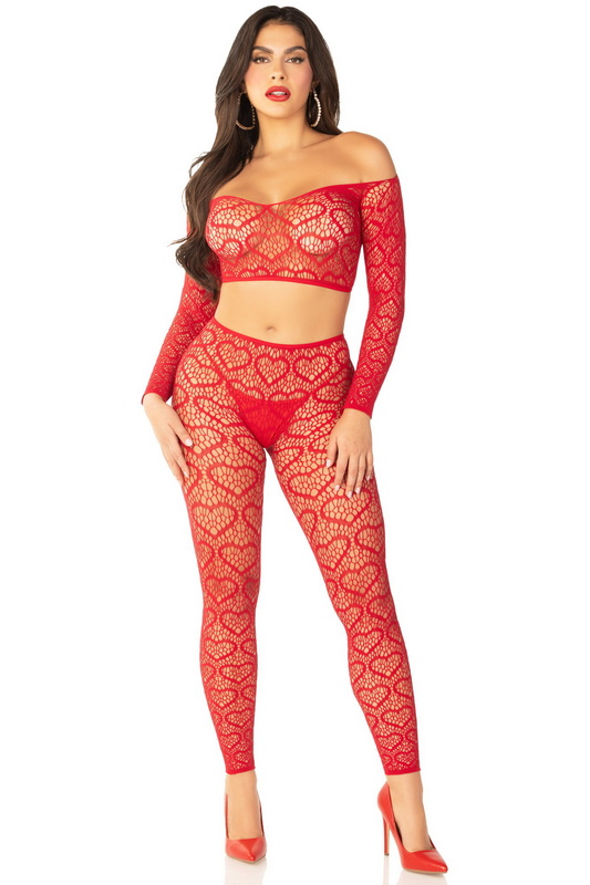With All My Heart Red Crop Top Cami Set Blowout Deal image 2