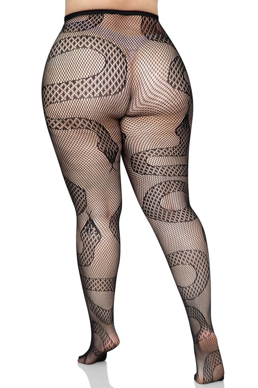 Plus Size Snake Net Tights image 1