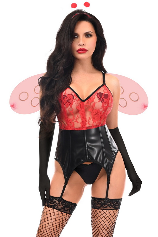 Plus Size Lavish Sexy Ladybug Lace Lingerie Costume