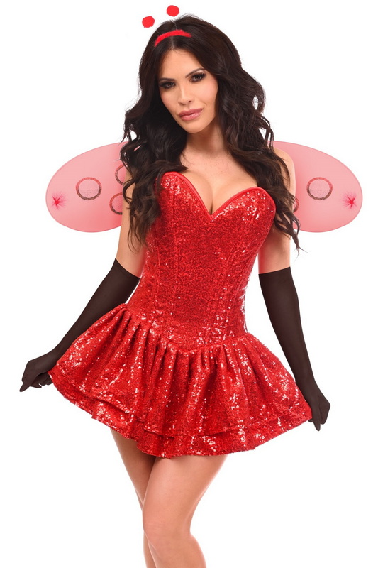 Top Drawer Sequin Ladybug Corset Dress Costume