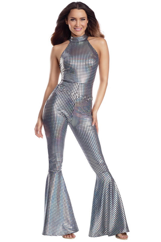 Silver Disco Diva 70's Halloween Costume