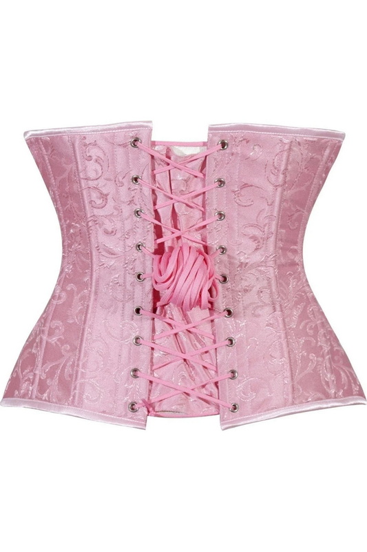 Lavish Pink Brocade Under Bust Corset image 1