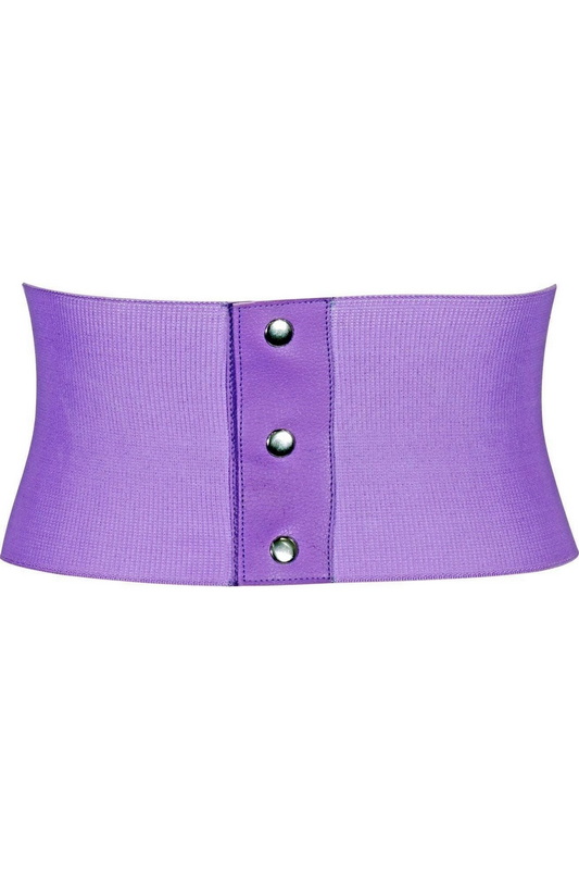 Plus Size Lavish Purple Brocade Corset Belt Cincher image 2