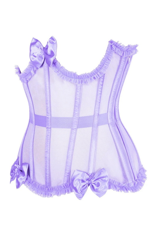 Plus Size Top Drawer Steel Boned Purple Burlesque Underbust Corset image 1