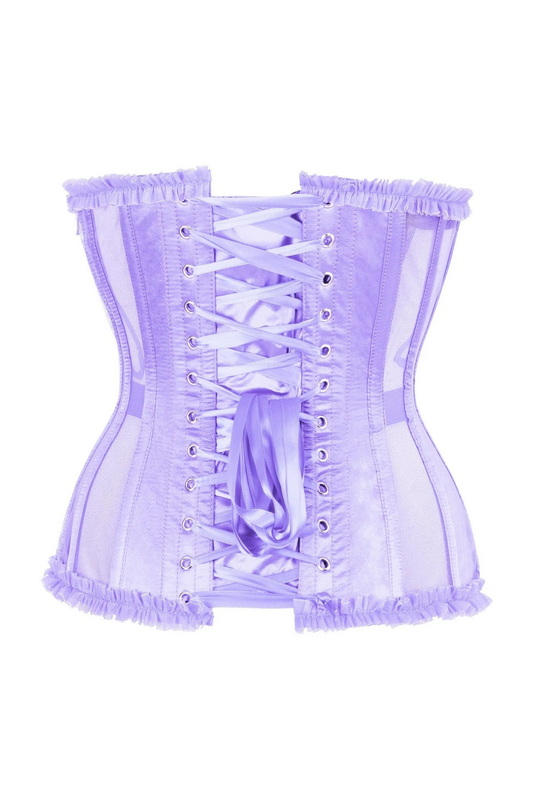 Plus Size Top Drawer Steel Boned Purple Burlesque Underbust Corset image 2