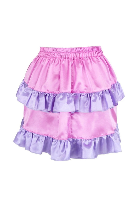Pink & Purple Satin Ruched Bustle Skirt image 1