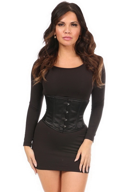 Lavish Black Satin Mini Cincher Blowout Deal image 1